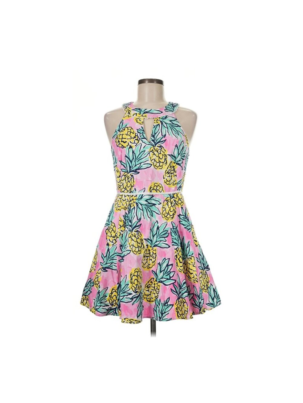 Draper James Yellow Tropical Halter Mini Dress Size 8 Fits Like